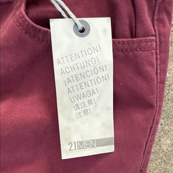 21men Men’s Skinny Burgundy Trousers - Picture 4 of 13